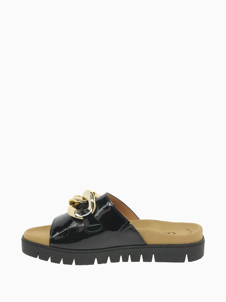 Gabor Erica Black Patent Leather Mules - Image 2 of 5 Gabor Erica Black Patent Leather Mules - Image 2 of 5