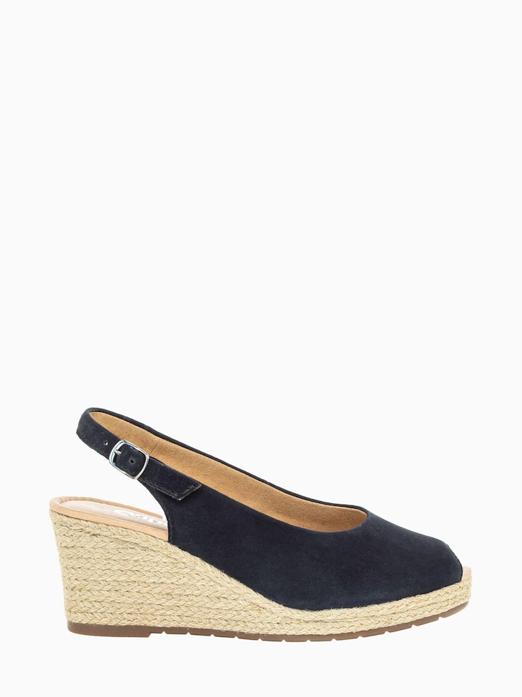 Gabor Dark Blue Tandy Suede Sandals - Image 1 of 5