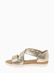 Gabor Wide Fit Natural Promise Muschel Metallic Leather Sandals - Image 2 of 5