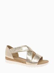 Gabor Wide Fit Natural Promise Muschel Metallic Leather Sandals - Image 3 of 5