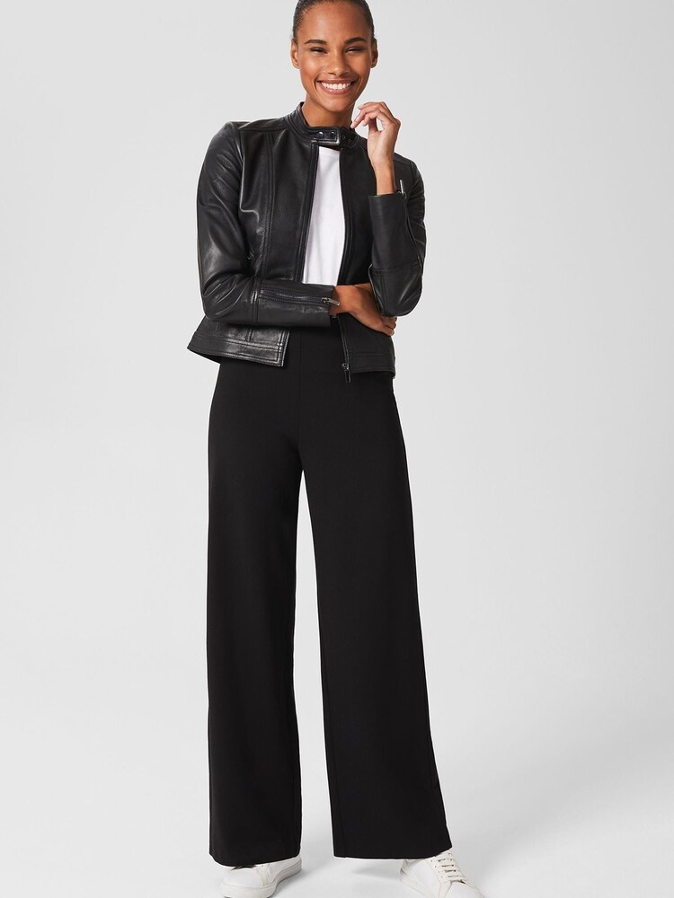 Hobbs Black Leather Fran Jacket - Image 1 of 6