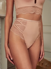 Lipsy Nude Thong Tummy Control Shaping Knickers - Image 1 of 5