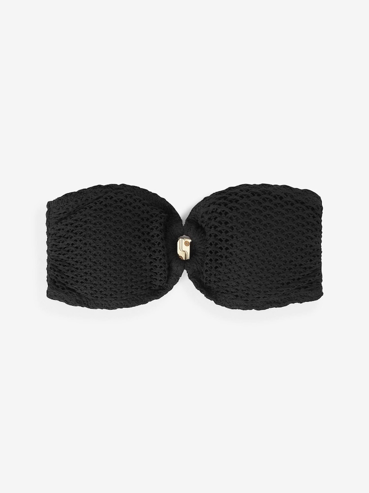 Black Crochet Bandeau Bikini Top - Image 6 of 6
