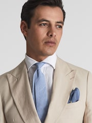 Reiss Blue Barrow Linen Pocket Square - Image 2 of 3