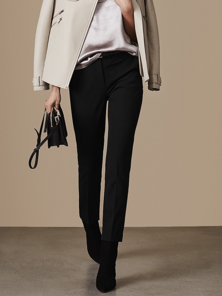 Reiss Black Joanne Cropped Tailored Trousers - Image 6 of 6