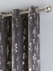 Enhanced Living Grey Fleur Eyelet Ready Made Blackout Eyelet Curtains - Image 2 of 4
