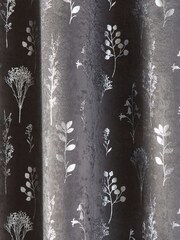 Enhanced Living Grey Fleur Eyelet Ready Made Blackout Eyelet Curtains - Image 3 of 4