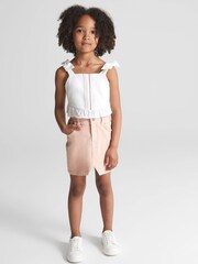 Reiss Pink Effie Junior Denim Mini Skirt - Image 1 of 6