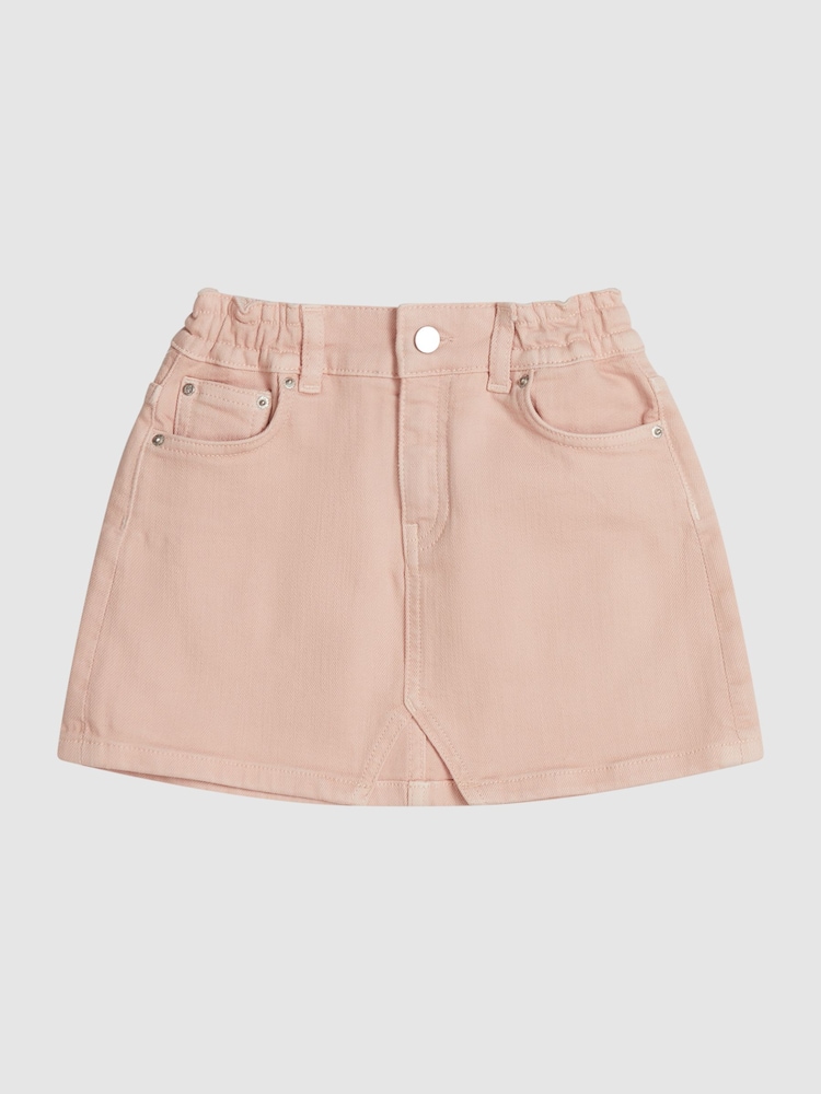 Reiss Pink Effie Junior Denim Mini Skirt - Image 2 of 6