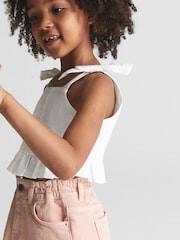 Reiss Pink Effie Junior Denim Mini Skirt - Image 3 of 6