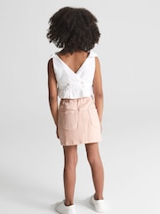 Reiss Pink Effie Junior Denim Mini Skirt - Image 5 of 6