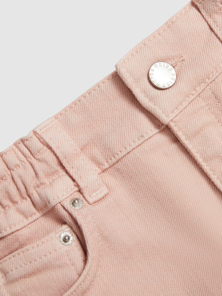 Reiss Pink Effie Junior Denim Mini Skirt - Image 6 of 6