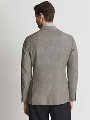Reiss Brown Play Double Breasted Prince Of Wales Check Blazer - Image 5 of 9