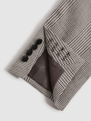 Reiss Brown Play Double Breasted Prince Of Wales Check Blazer - Image 9 of 9