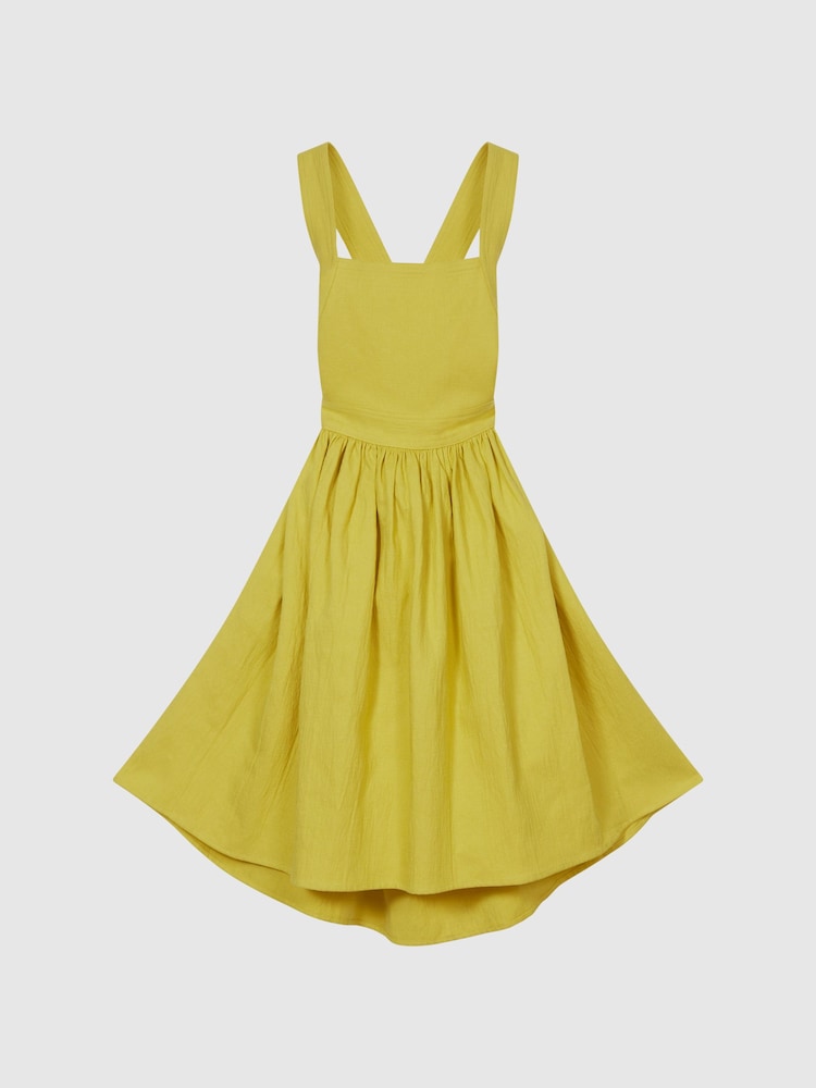 Reiss Bright Yellow Matilda Jr Cross Back Dress - Image 2 of 5