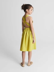 Reiss Bright Yellow Matilda Jr Cross Back Dress - Image 4 of 5