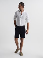 Reiss Navy Wicket Modern Fit Chino Shorts - Image 3 of 6