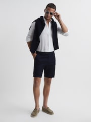 Reiss Navy Wicket Modern Fit Chino Shorts - Image 6 of 6