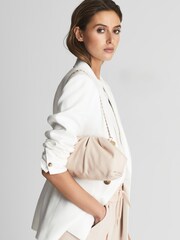Reiss Blush Ellena Soft Nappa Leather Small Bag - Image 1 of 9