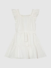 Reiss Ivory Malin Junior Textured Mini Dress - Image 2 of 5