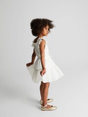 Reiss Ivory Malin Junior Textured Mini Dress - Image 3 of 5