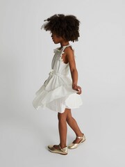 Reiss Ivory Malin Junior Textured Mini Dress - Image 4 of 5