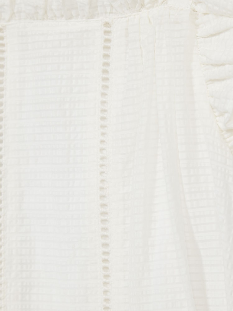 Reiss Ivory Malin Junior Textured Mini Dress - Image 5 of 5