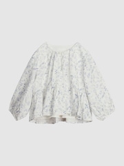 Reiss Blue Print Lee Junior Long Sleeve Blouse - Image 2 of 5