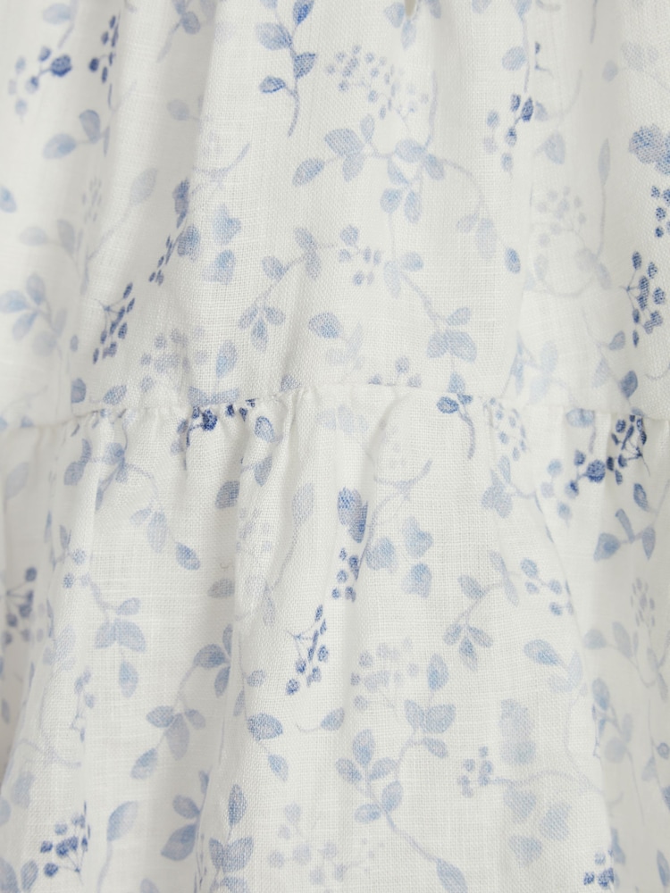 Reiss Blue Print Lee Junior Long Sleeve Blouse - Image 5 of 5