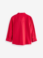 Red Long Sleeve Grandad Collar Shirt (3mths-7yrs) - Image 2 of 2