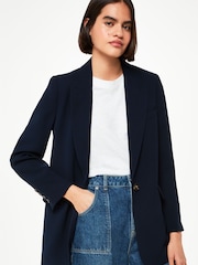 Whistles Navy Blue Boyfriend Crepe Blazer - Image 1 of 5