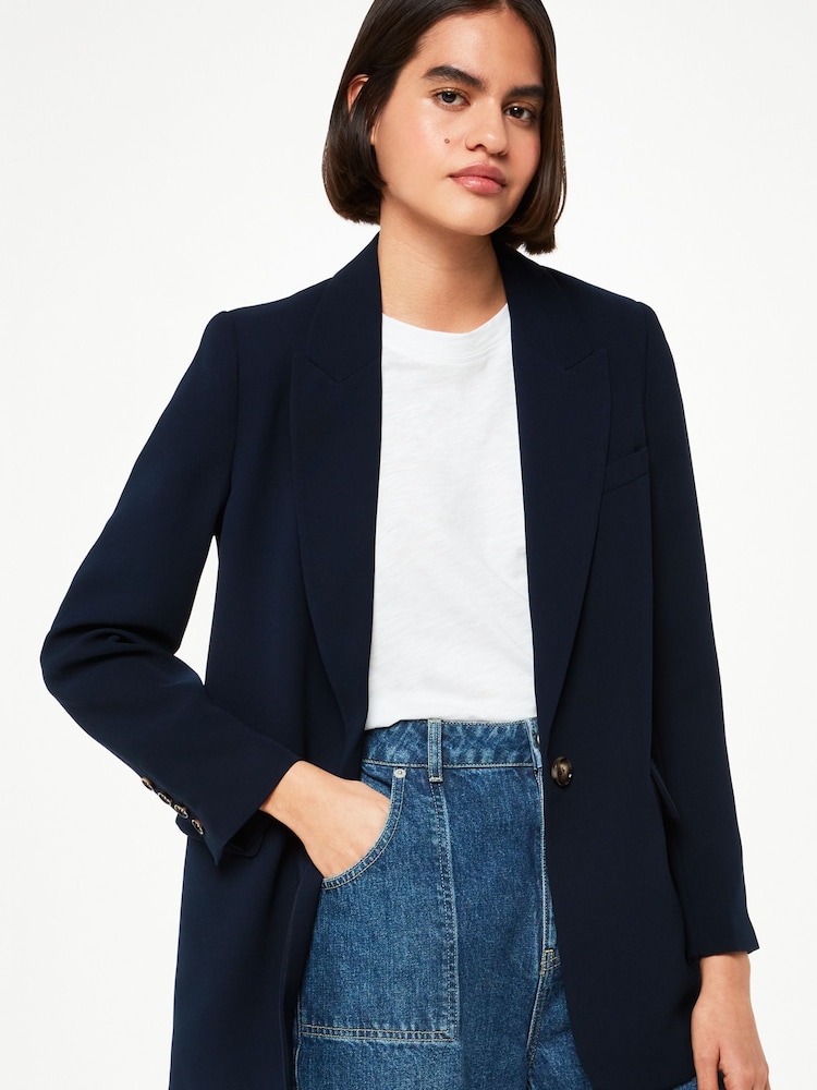 Whistles Navy Blue Boyfriend Crepe Blazer - Image 1 of 5