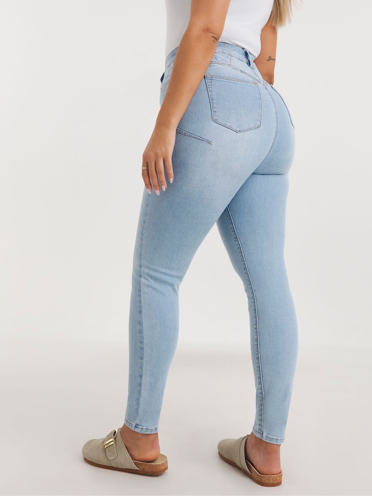 Simply Be Blue Booty Booster Skinny Jeans - Image 2 of 4