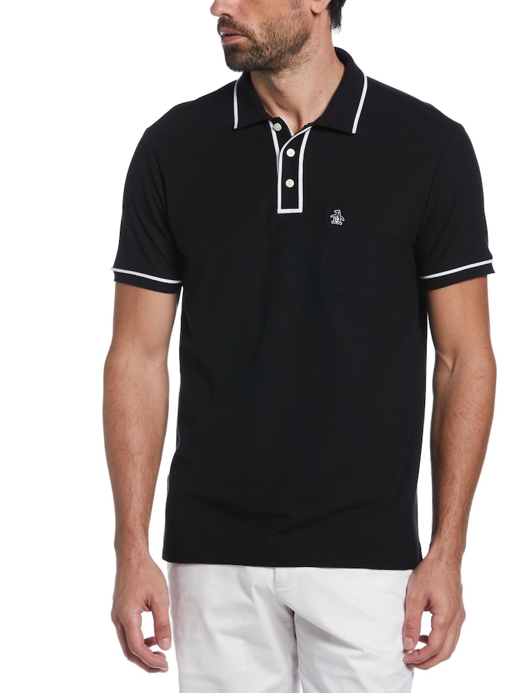 Original Penguin Earl Tipped Collar Pocket Pique Polo Shirt - Image 2 of 5