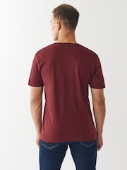 Red Burgundy Regular Fit Essential Crew Neck Cotton T-Shirt - Image 2 of 4