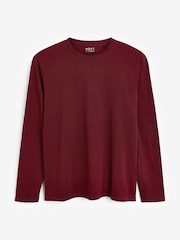 Burgundy Red Regular Fit Long Sleeve Crew Neck T-Shirt - Image 4 of 4