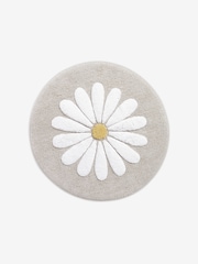 Grey Daisy 100% Cotton Round Mat - Image 3 of 4