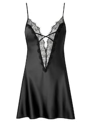 Ann Summers Black Cherryann Satin Chemise Slip Nightie - Image 5 of 5