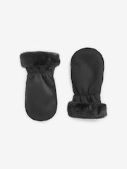 Black Faux Suede Mitts (3mths-6yrs) - Image 1 of 1