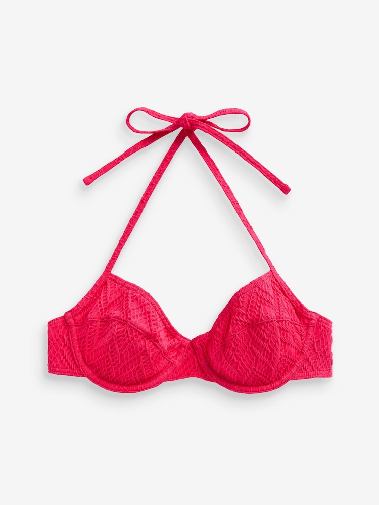 Rosa, Struktur - Gebundenes Bikinioberteil mit Bügel, nicht wattiert - Bild 7 von 7 Rosa, Struktur - Gebundenes Bikinioberteil mit Bügel, nicht wattiert - Bild 7 von 7