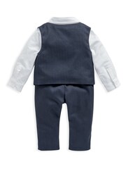 Mamas & Papas Blue 4 Piece Navy Suit With Knit Tie - Image 10 of 14