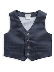 Mamas & Papas Blue 4 Piece Navy Suit With Knit Tie - Image 12 of 14
