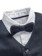 Mamas & Papas Blue 4 Piece Navy Suit With Knit Tie - Image 14 of 14