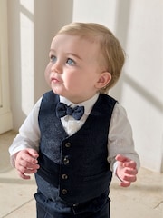 Mamas & Papas Blue 4 Piece Navy Suit With Knit Tie - Image 5 of 14