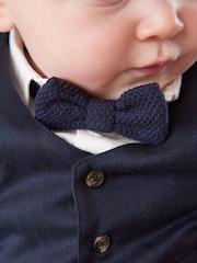 Mamas & Papas Blue 4 Piece Navy Suit With Knit Tie - Image 6 of 14