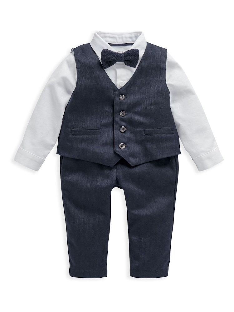 Buy Mamas Papas Blue Piece Navy Suit With Knit Tie from the