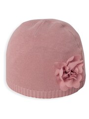 Mamas & Papas Girls Pink Flower Knit Hat and Booties - Image 2 of 3