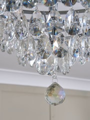 BHS Chrome 55cm Elsa Crystal Diamond Flush Ceiling Light - Image 3 of 5