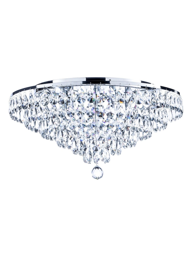 BHS Chrome 55cm Elsa Crystal Diamond Flush Ceiling Light - Image 5 of 5