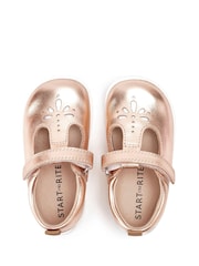Start-Rite Puzzle Rose Gold Leather T-Bar First Shoes F & G Fit - Image 4 of 5